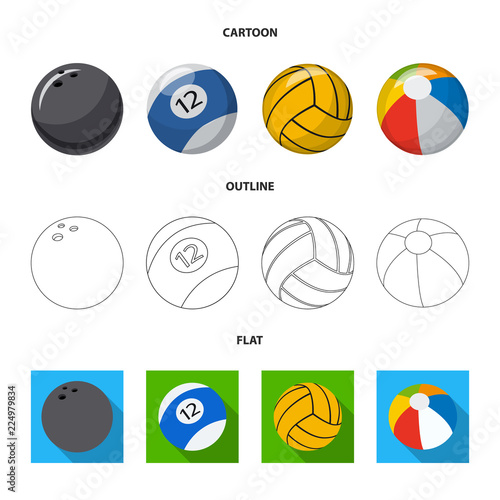 Vector illustration of sport and ball symbol. Collection of sport and athletic stock symbol for web.