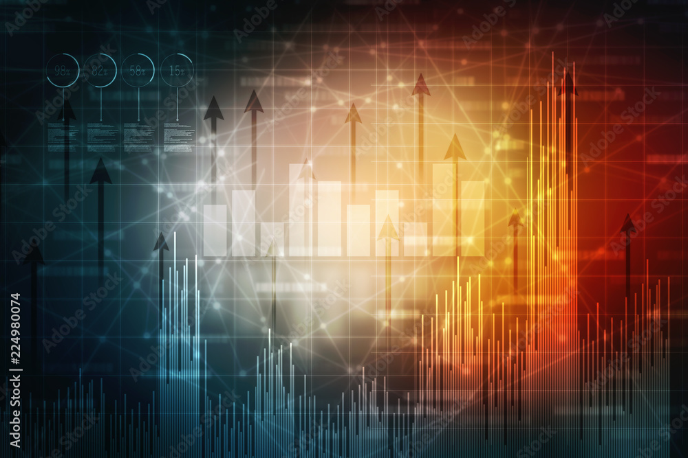 2d rendering Stock market online business concept. business Graph 2d rendering Stock market online business concept. business Graph