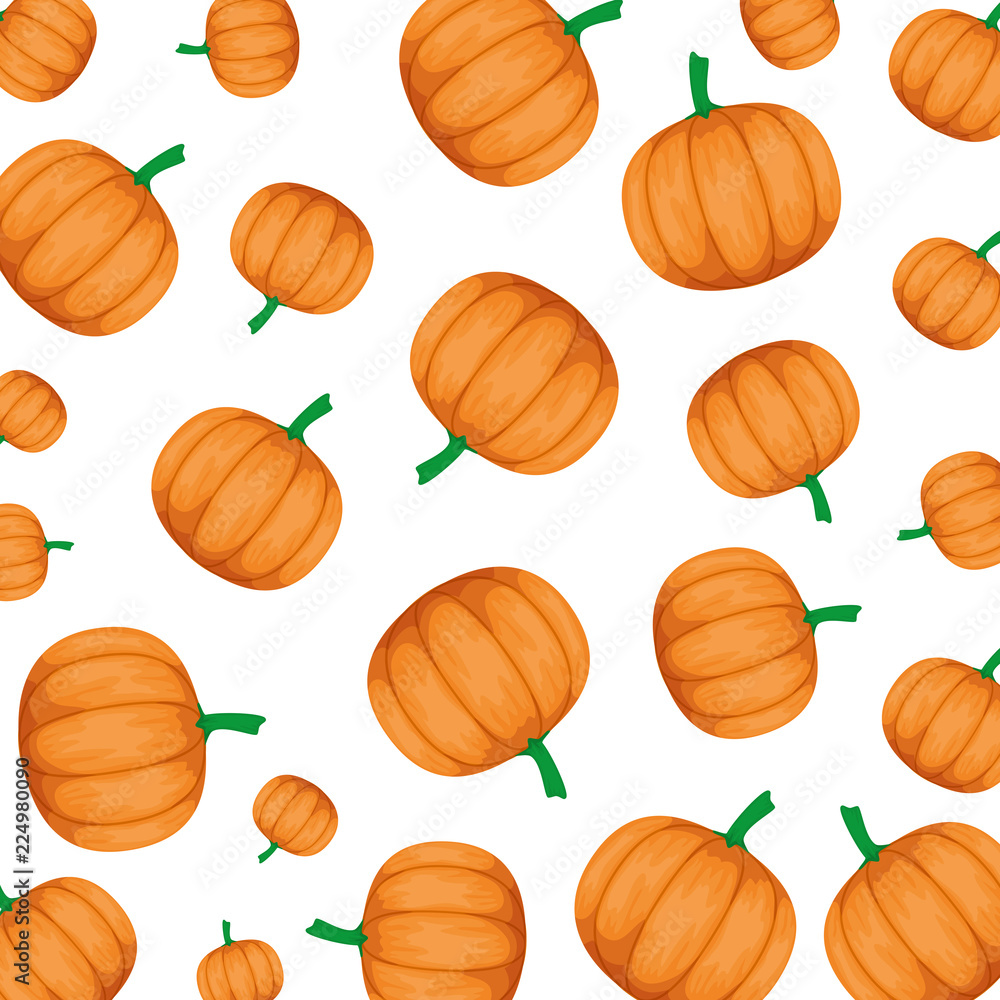 fresh pumpkins vegetables pattern