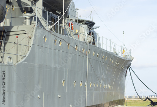Canvas Print outside view of the war ship with blue sky