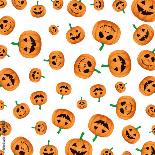happy halloween pumpkins pattern