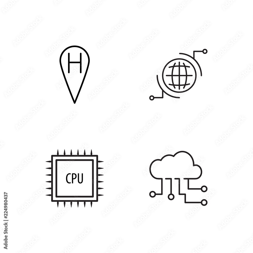 business simple outlined icons set business simple outlined icons set