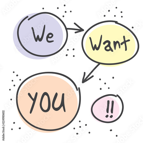 We Want You - Poster or Banner Abstract Design