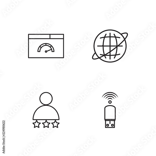 business simple outlined icons set