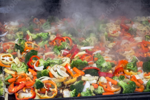 fresh vegetables on the grill