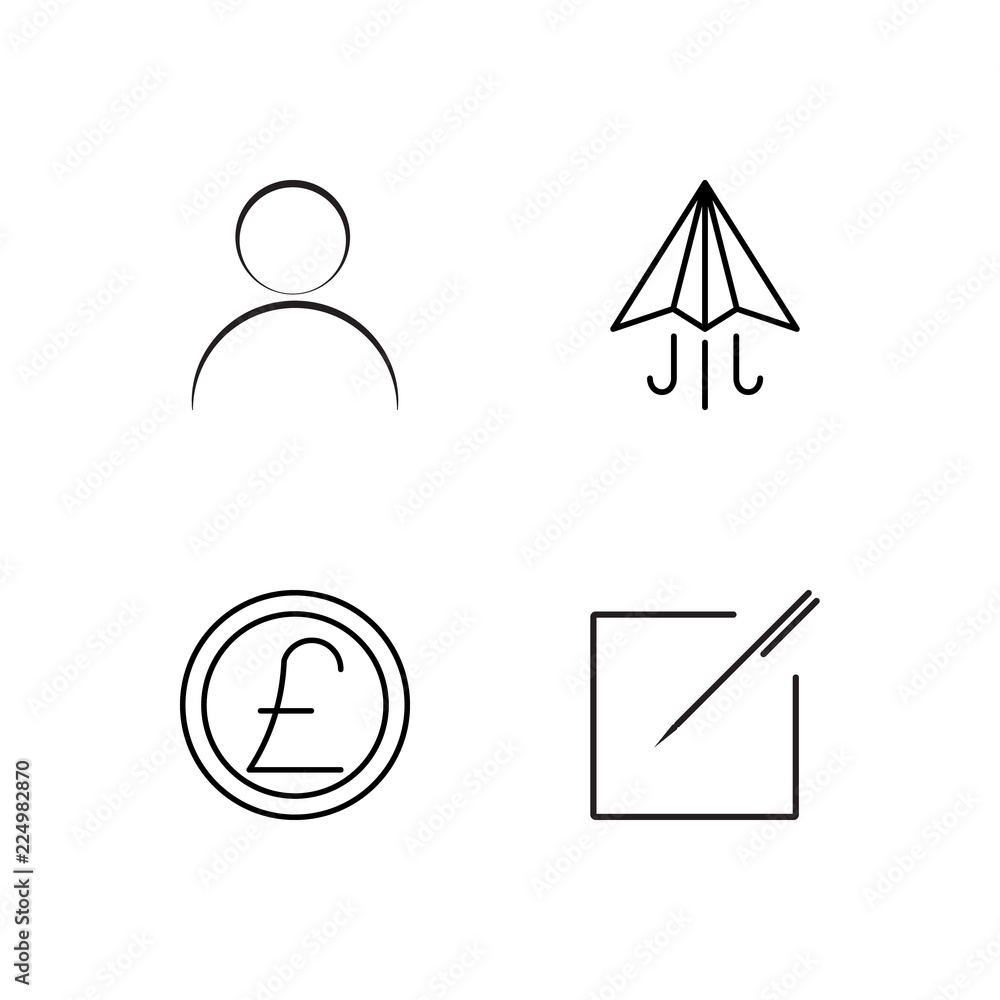 business simple outlined icons set business simple outlined icons set