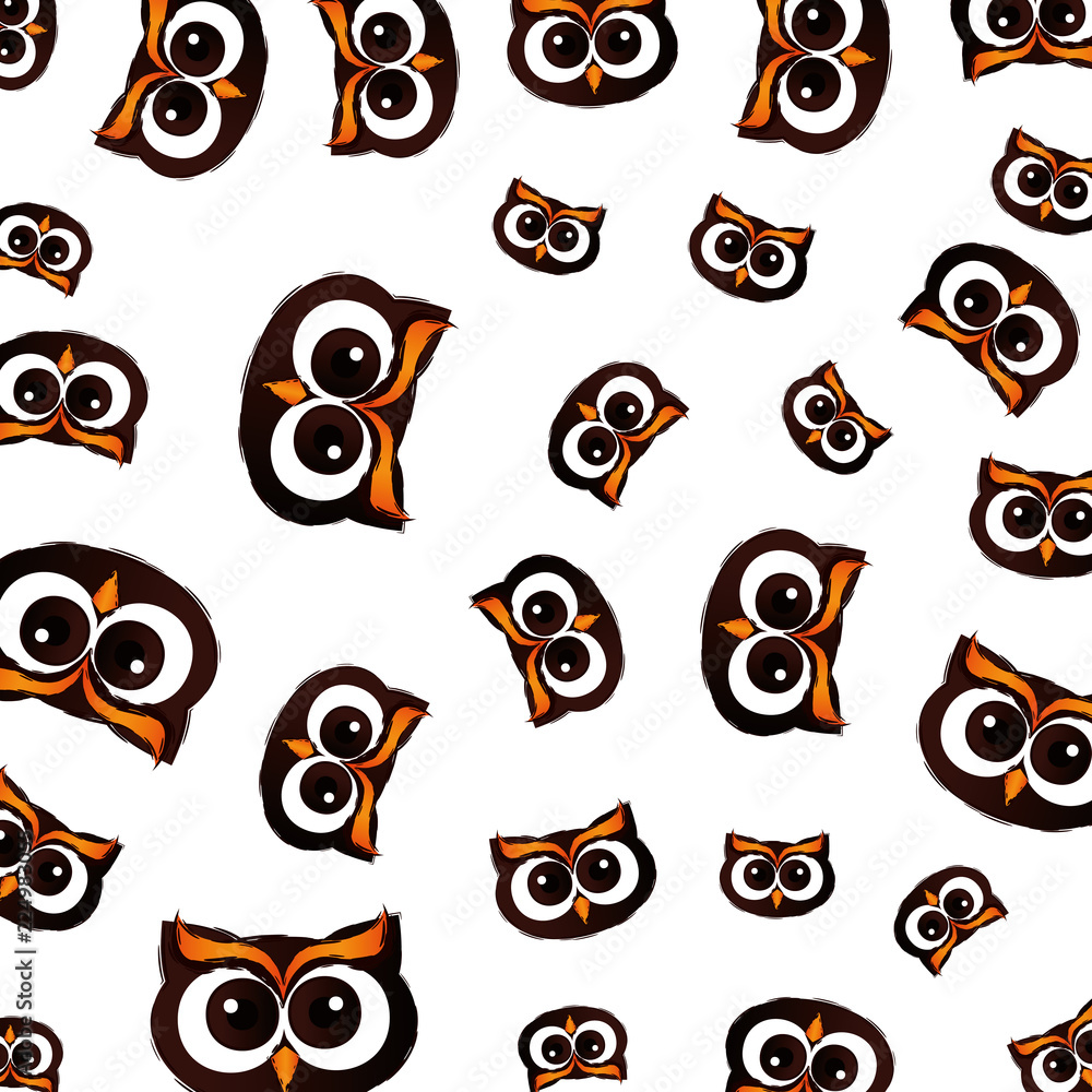Fototapeta premium happy halloween owls pattern