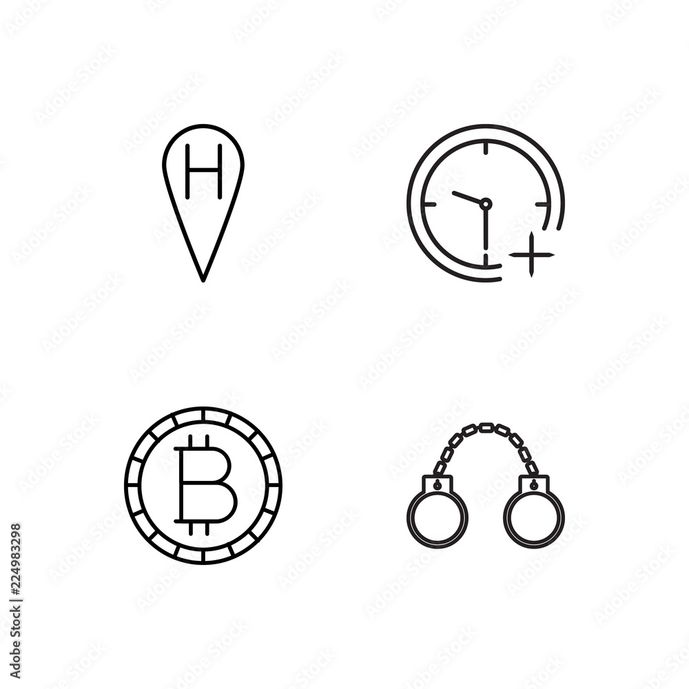 business simple outlined icons set business simple outlined icons set