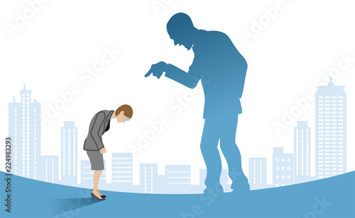 Businesswoman who is blamed by boss - Power Harassment concept art