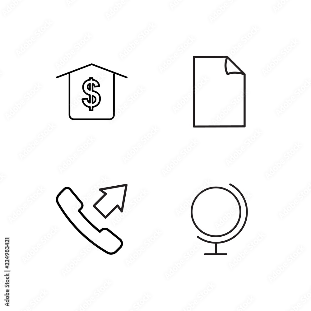 business simple outlined icons set business simple outlined icons set