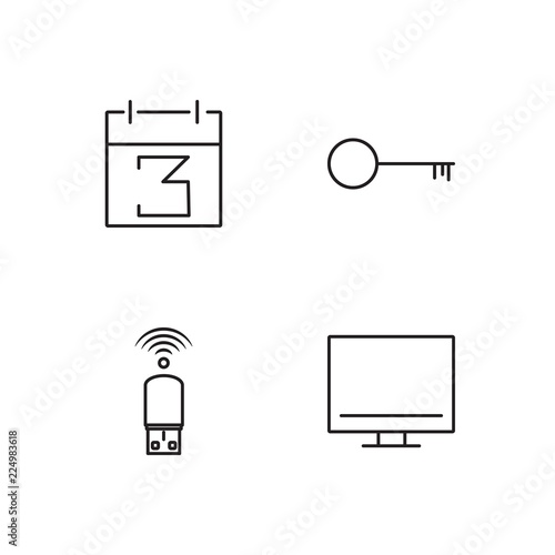 business simple outlined icons set
