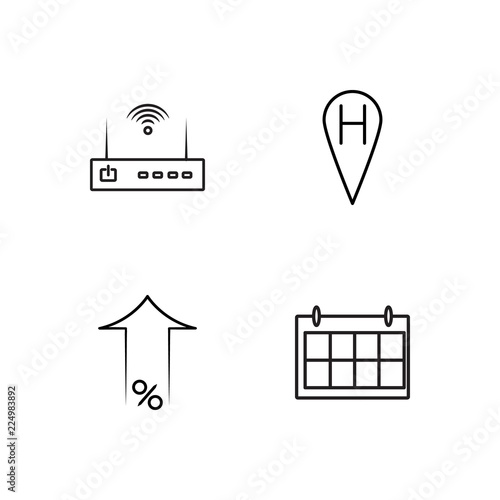 business simple outlined icons set