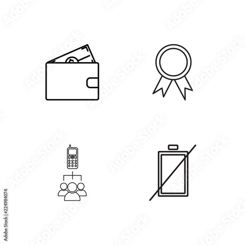 business simple outlined icons set
