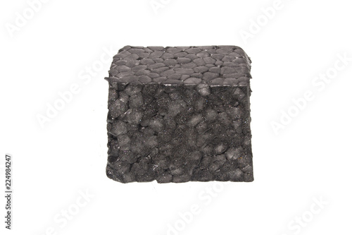 black foam isolated on white background