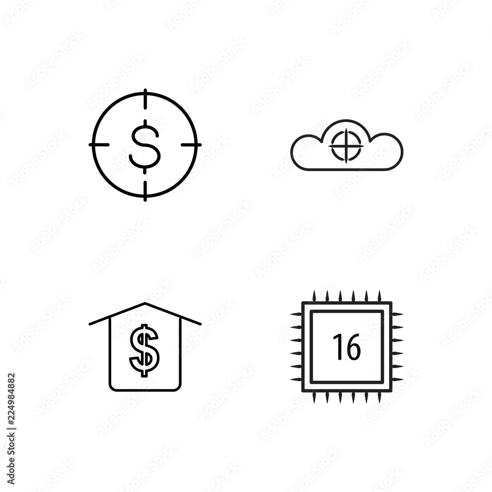 business simple outlined icons set business simple outlined icons set