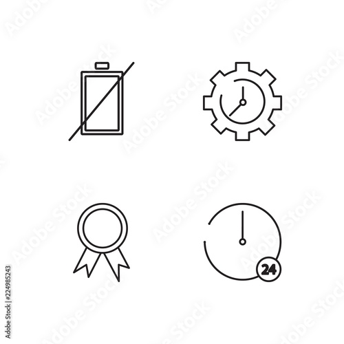 business simple outlined icons set