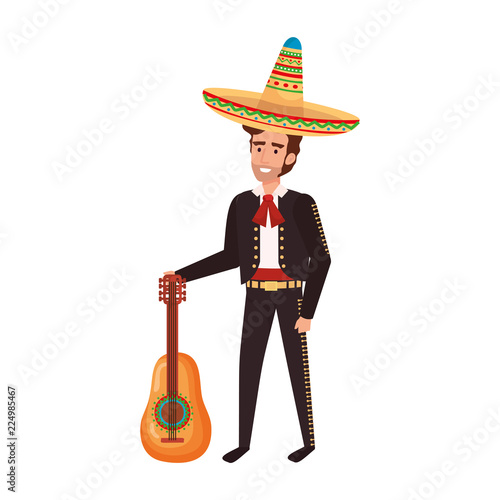 traditional mexican mariachi with guitar