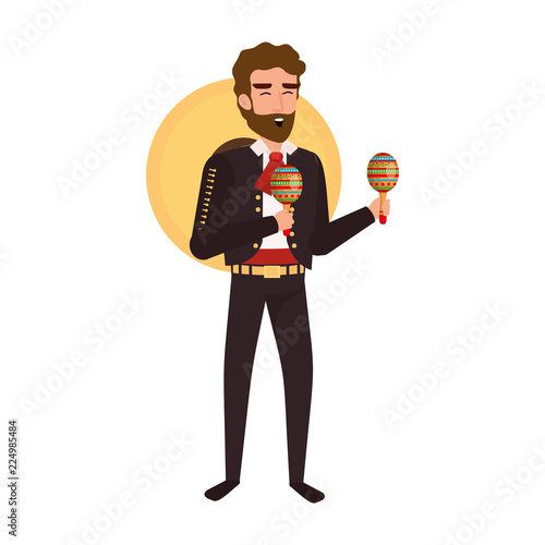 traditional mexican mariachi with maracas