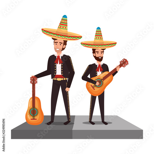 traditional mexican mariachis characters