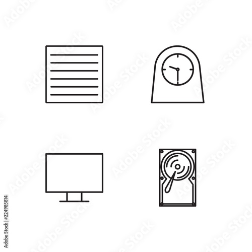 business simple outlined icons set