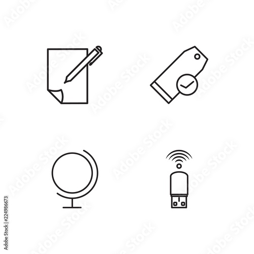 business simple outlined icons set