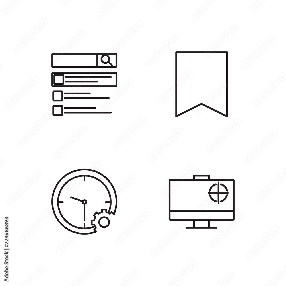 business simple outlined icons set business simple outlined icons set