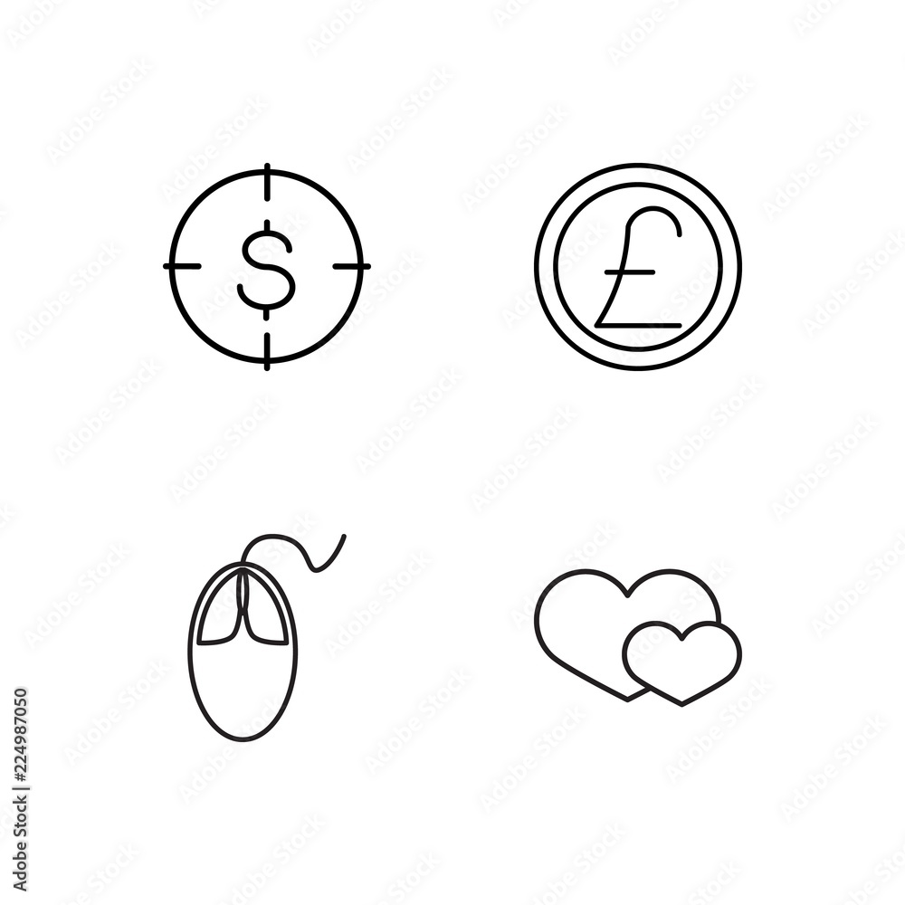 business simple outlined icons set business simple outlined icons set