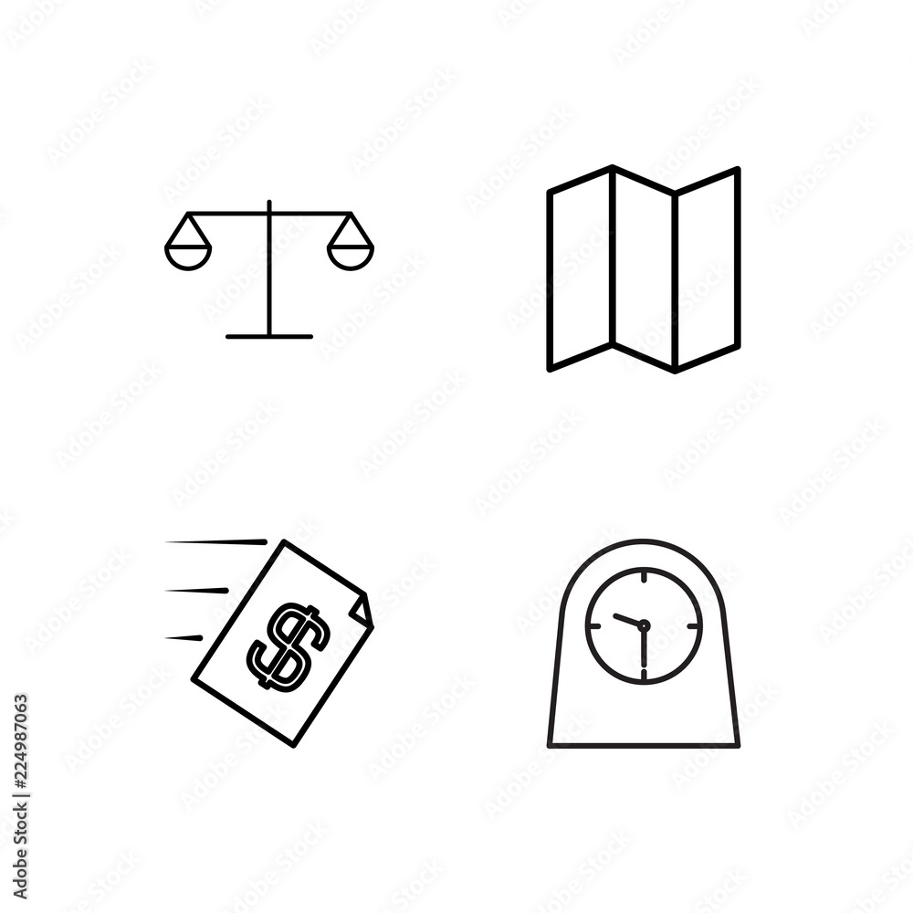 business simple outlined icons set business simple outlined icons set