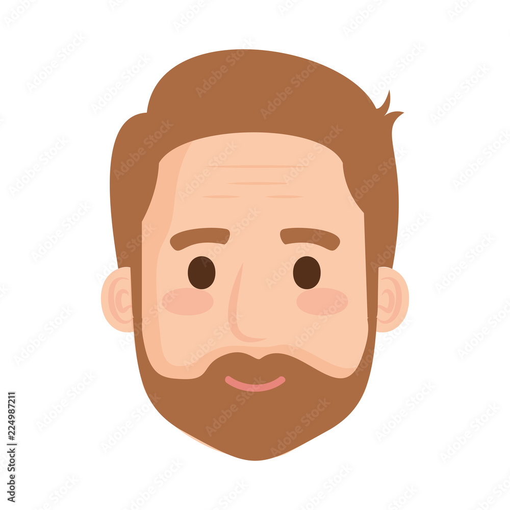 head old man with beard avatar character head old man with beard avatar character