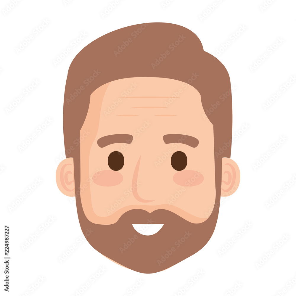 head old man with beard avatar character head old man with beard avatar character