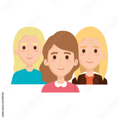 group of old women avatars characters