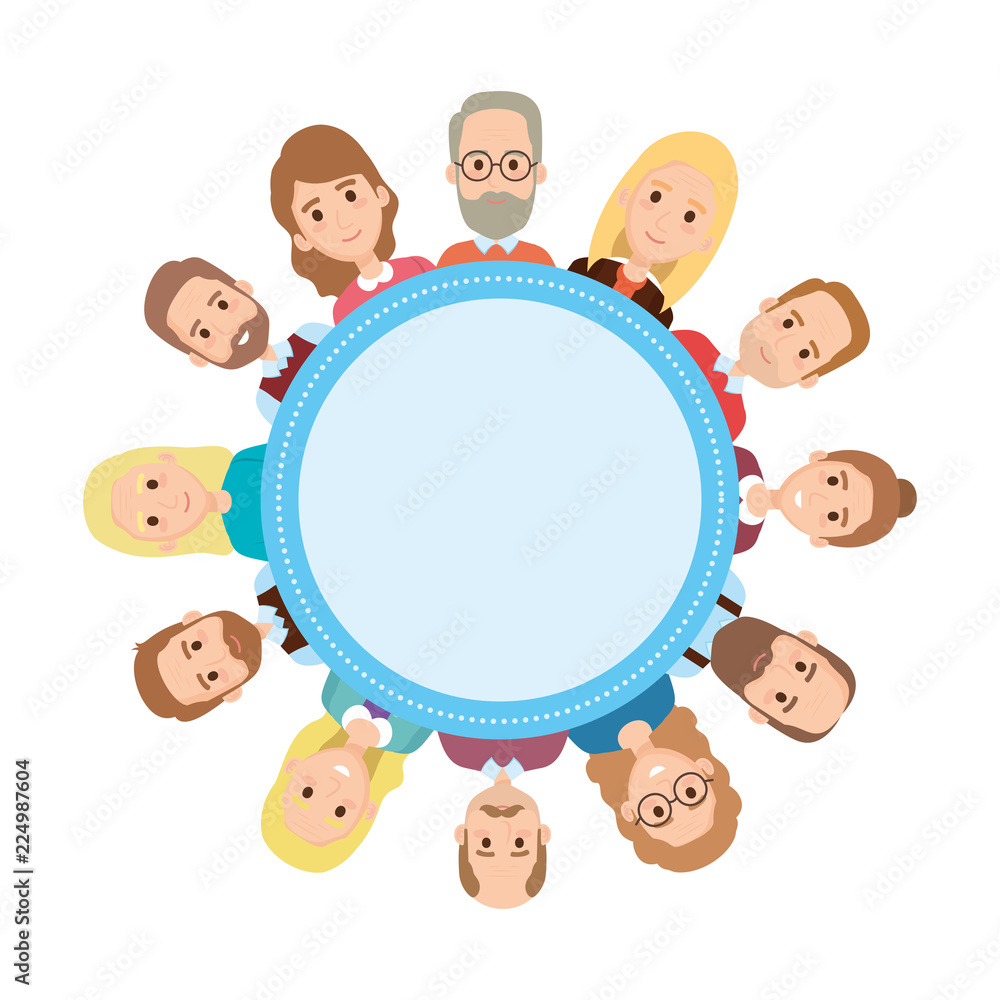 group of old people around avatars characters group of old people around avatars characters