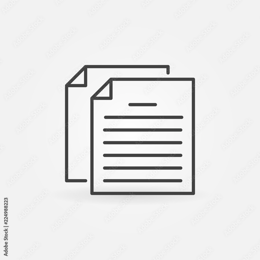 Papers or Documents vector outline icon or design element Papers or Documents vector outline icon or design element
