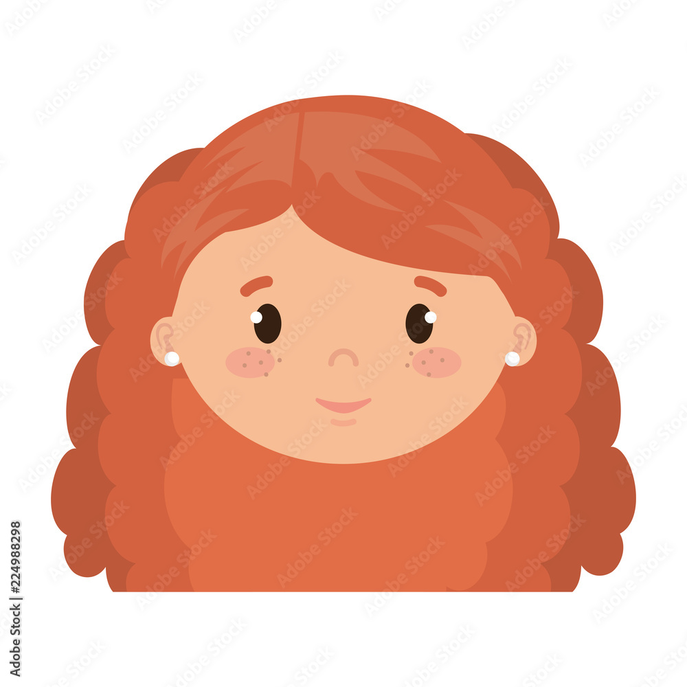 cute and little girl head character cute and little girl head character