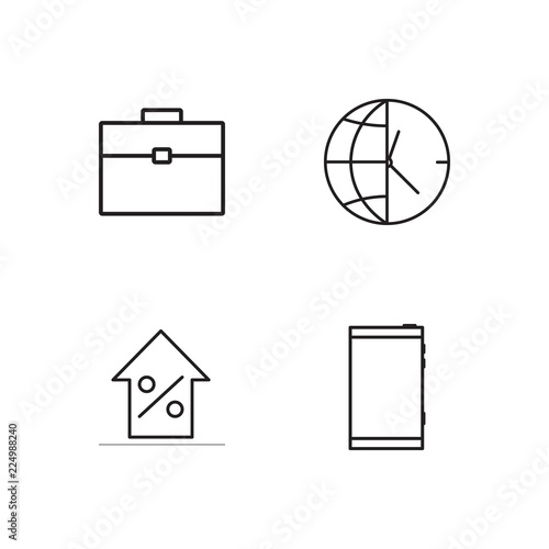 business simple outlined icons set © Birgul