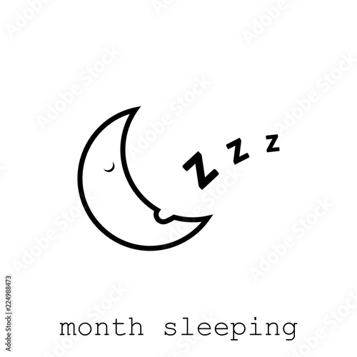 month is sleeping. beautiful flat illustration. vector design