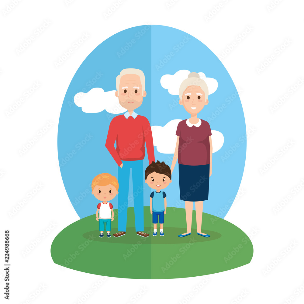 grandparents with grandsons characters