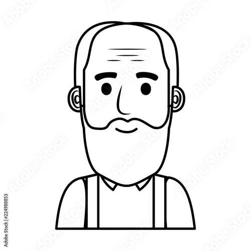 old man bald with beard avatar character