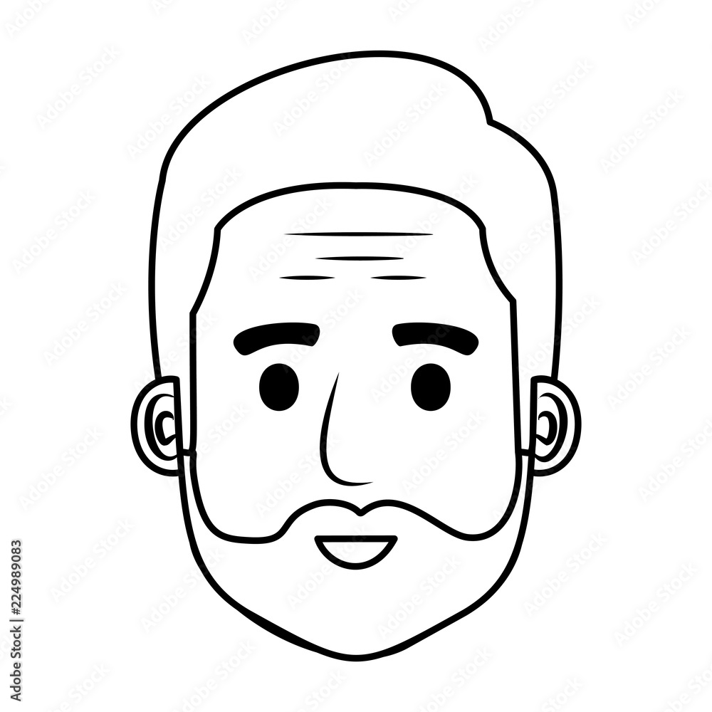 head old man with beard avatar character