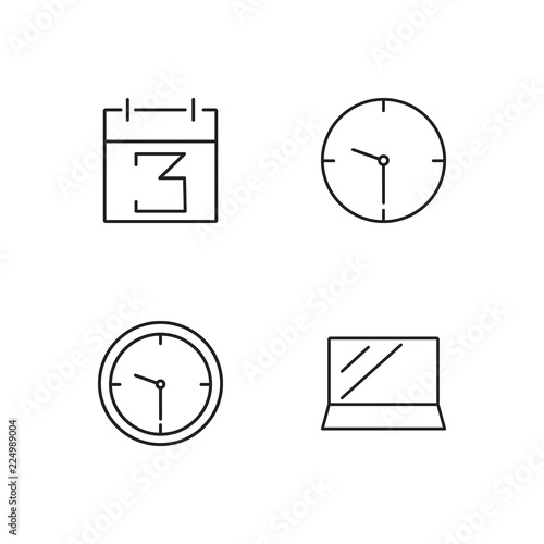 business simple outlined icons set
