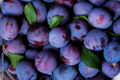 Blue plum fruit background