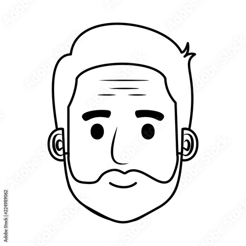 head old man with beard avatar character