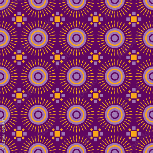 Shweshwe sun pattern purple