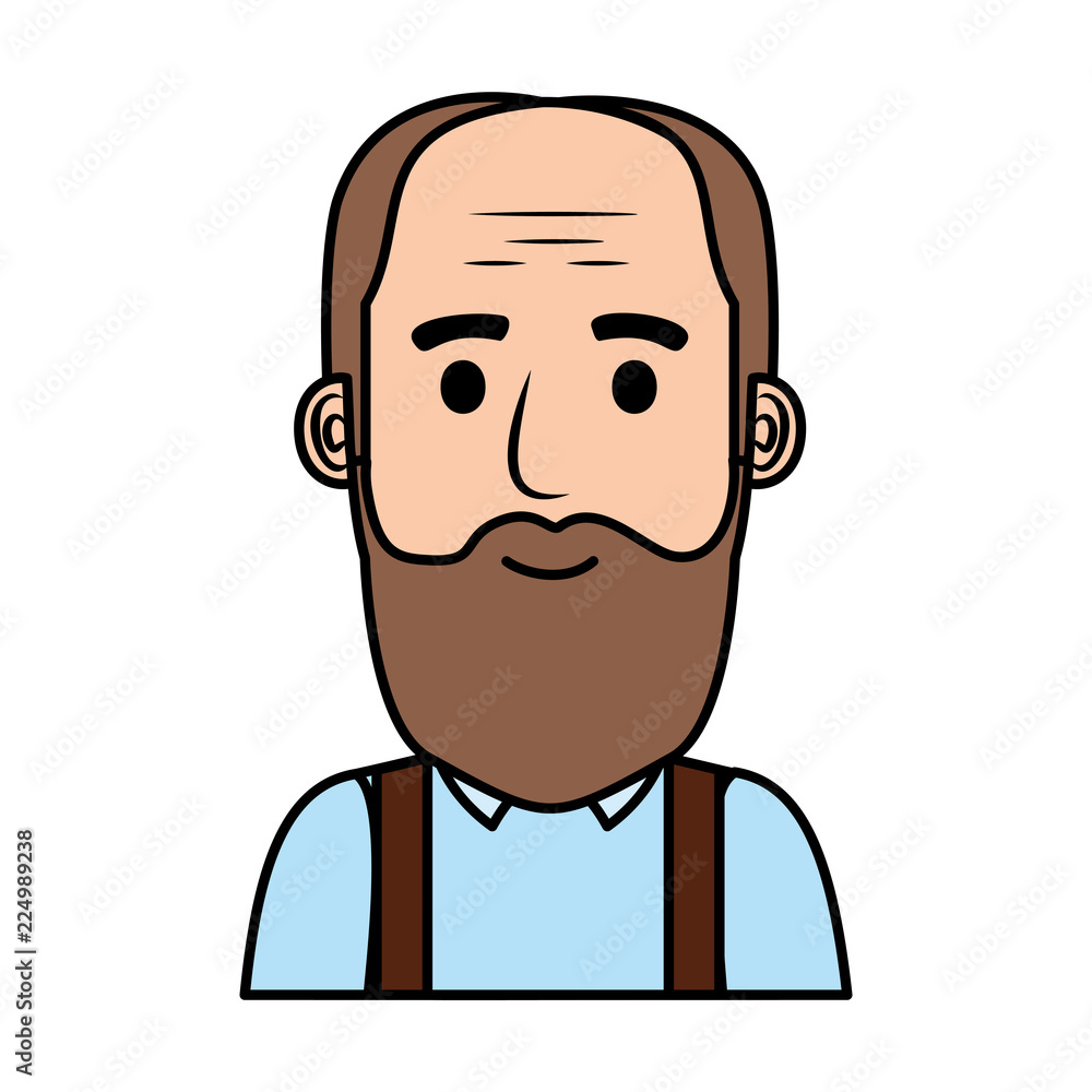 old man bald with beard avatar character old man bald with beard avatar character