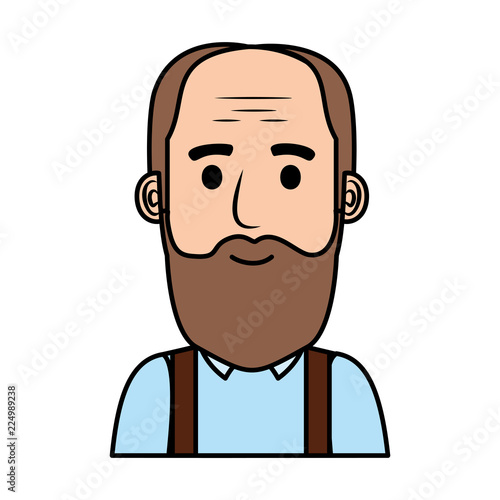 old man bald with beard avatar character