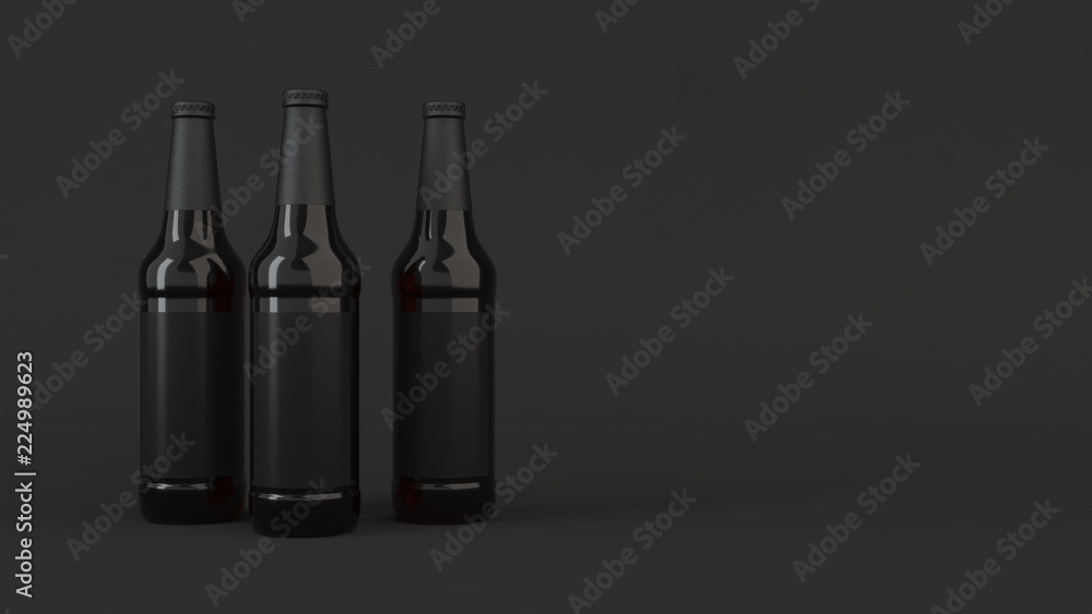 Mock up of tall beer bottles with blank labels Mock up of tall beer bottles with blank labels