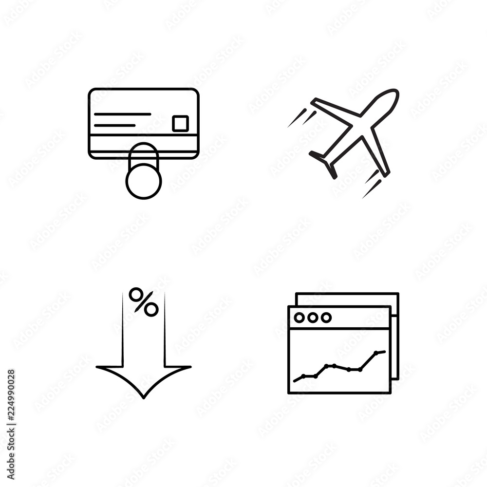 business simple outlined icons set business simple outlined icons set