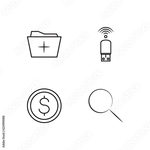 business simple outlined icons set