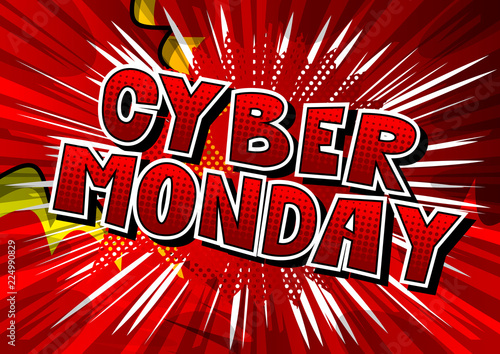 Cyber Monday - Vector illustrated comic book style phrase.