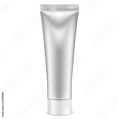 Cream tube. Silver container